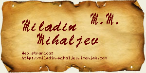 Miladin Mihaljev vizit kartica